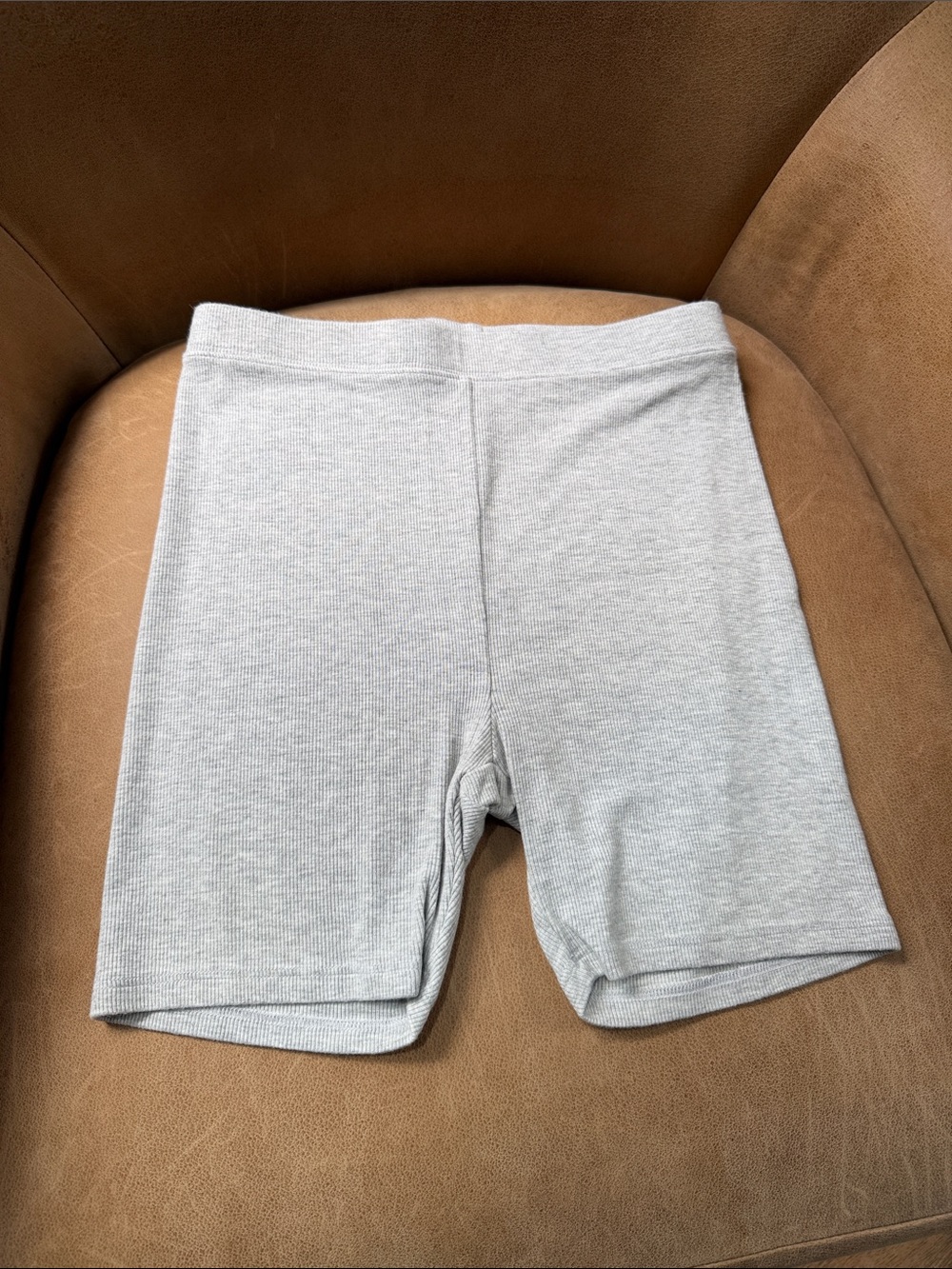 Joah Brown Ribbed Heather Gray Sport Biker Shorts Size Small Medium